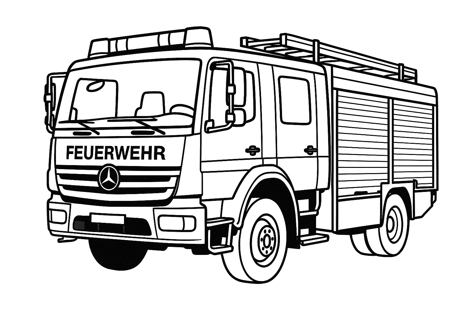 Feuerwehrauto zum Ausmalen