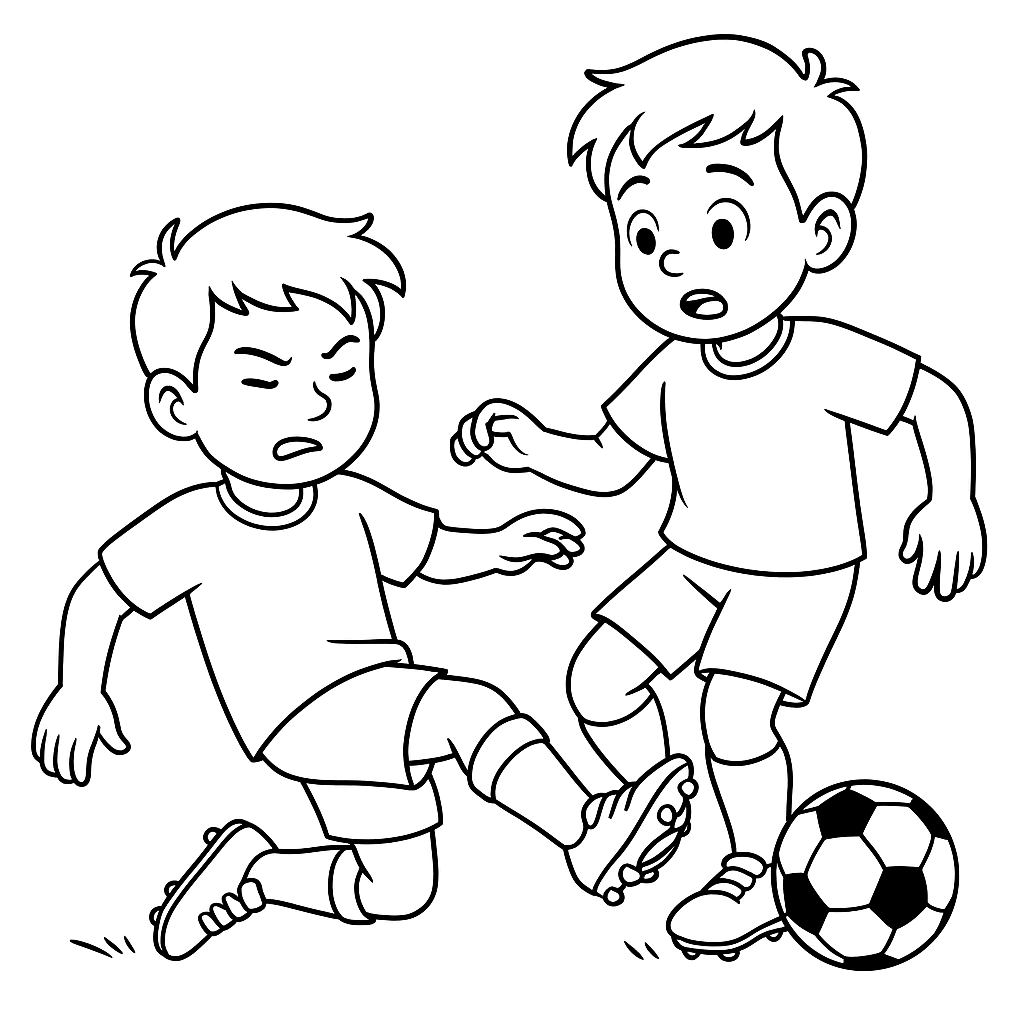 Fussball Grätsche Ausmalbild
