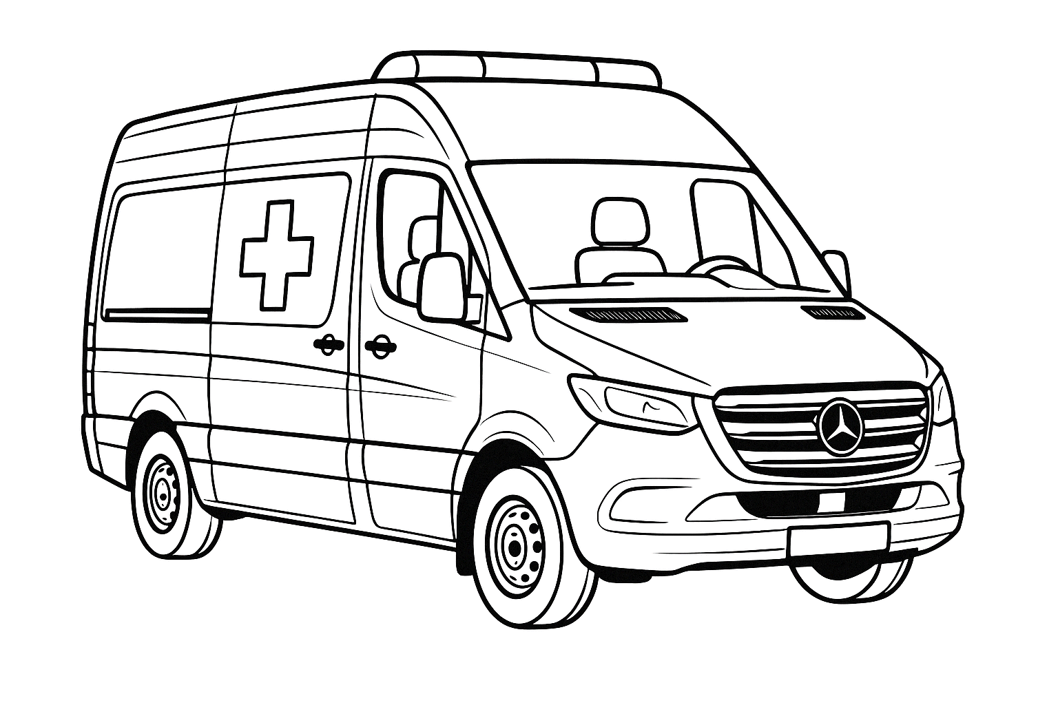 Krankenwagen Ausmalbild zum Ausmalen