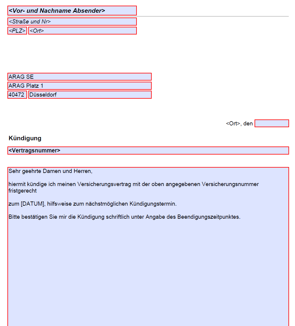 Kündigung ARAG